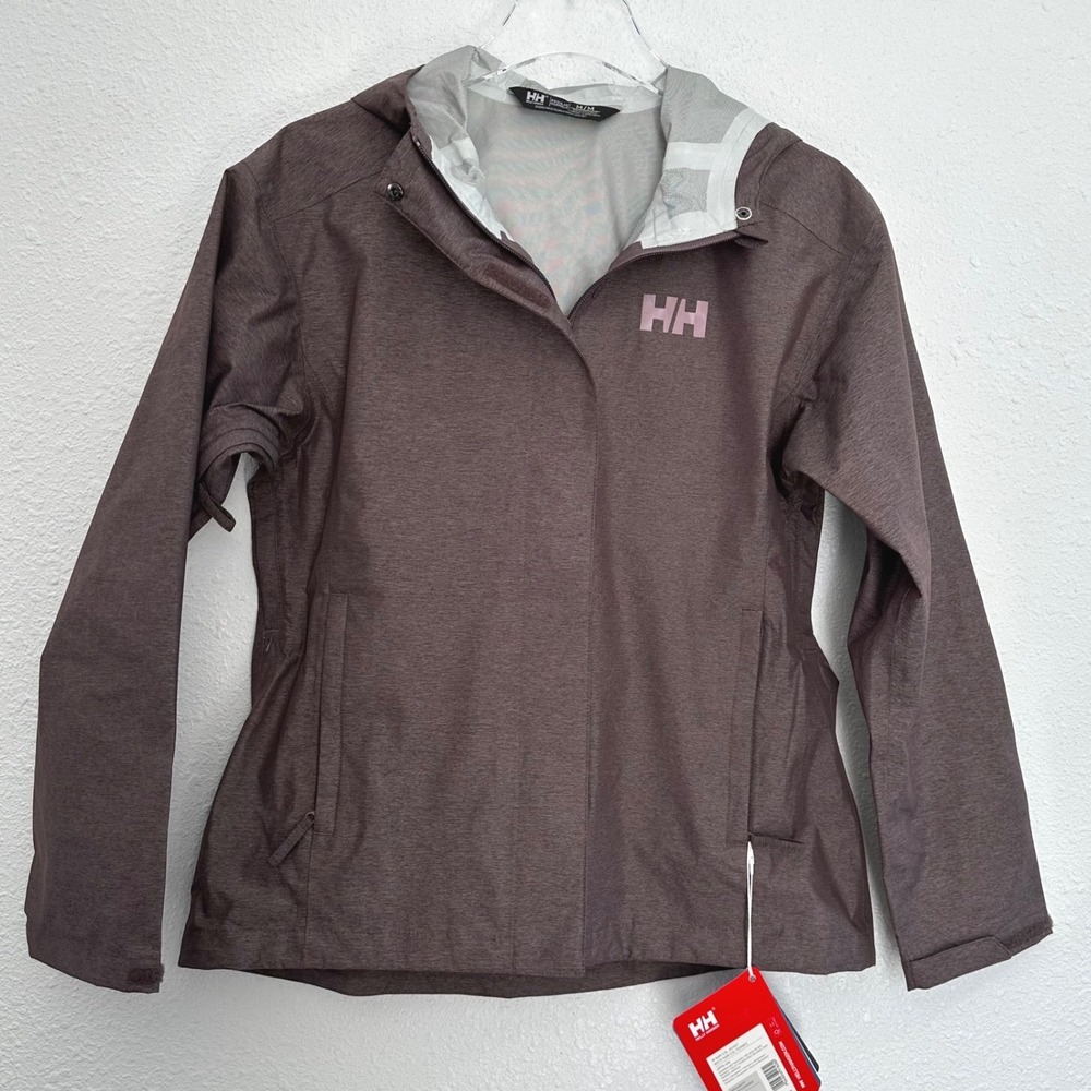 Helly Hansen Nari 2.5L Jacket Women Medium Sparrow Grey Melange Hooded NWT